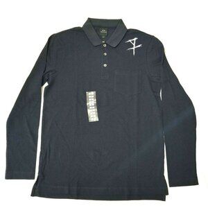 Armani‎ Exchange Men's Long Sleeve Pique Polo Shirt Cotton Button Up